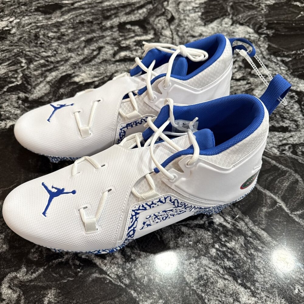 Nike Jordan Alpha Menace Pro 3 [DH3368-112] FLORIDA GATORS Football Cleats Sz 17